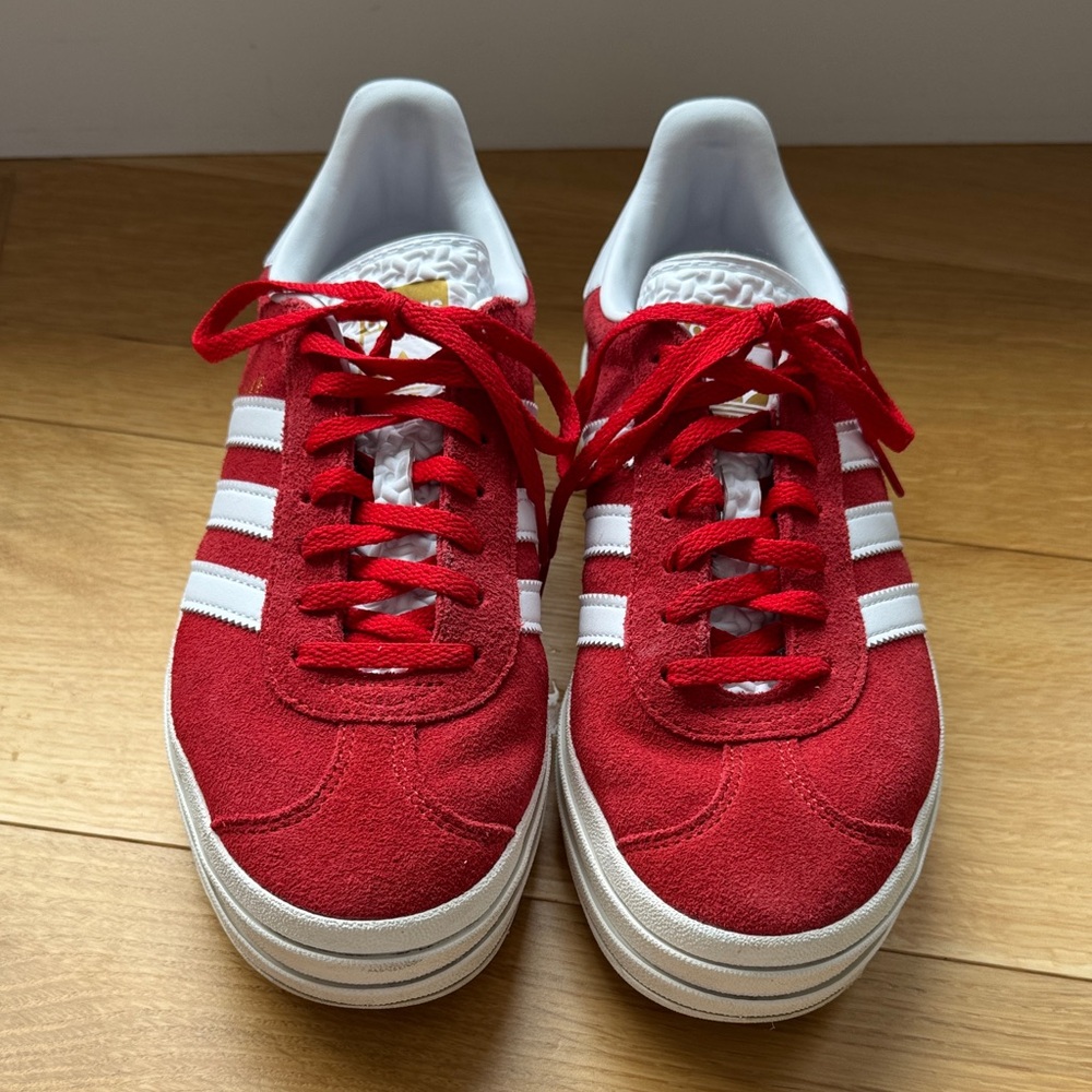 Adidas Scarlet and White Classic Sneakers